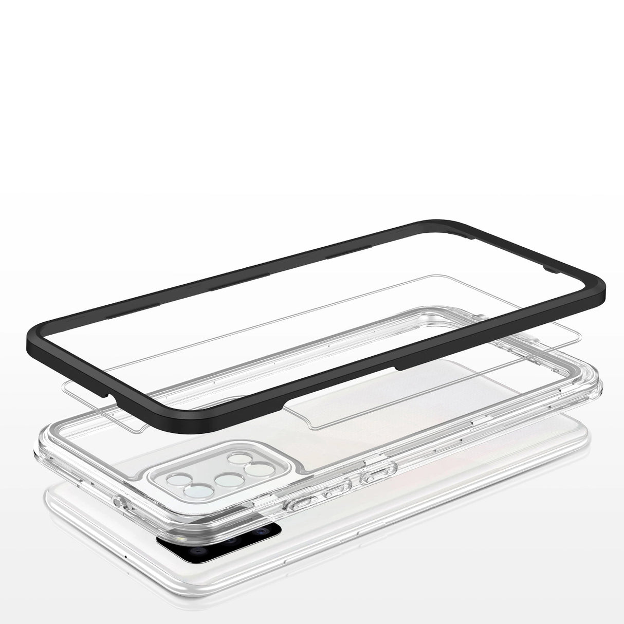 Gennemsigtig 3 i 1-kasse til Samsung Galaxy A03s (166)