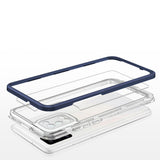 Gennemsigtig 3in1 case til Samsung Galaxy A03s (166) ramme gel cover blå