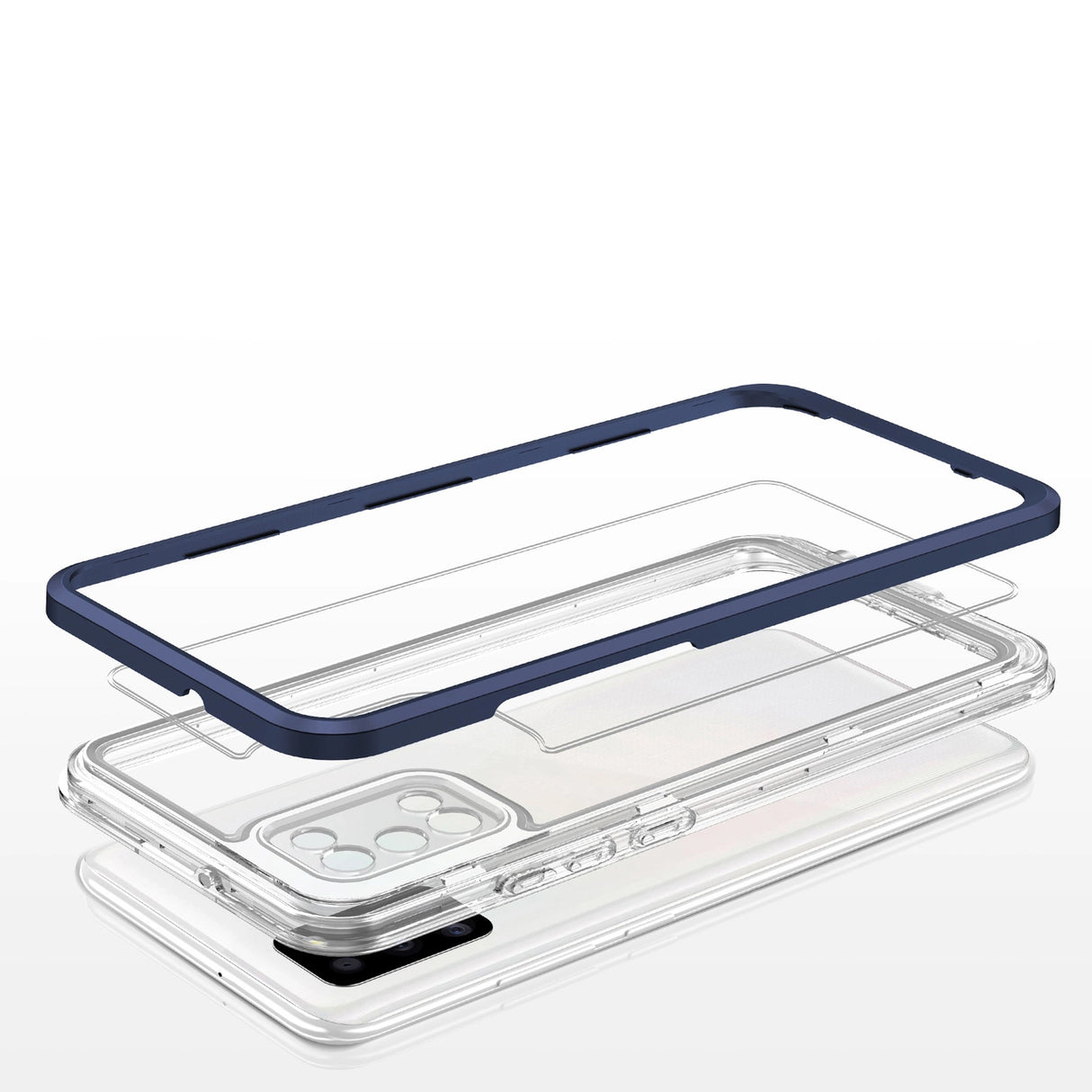 Gennemsigtig 3 i 1 fodtøj til Samsung Galaxy A03s (166)
