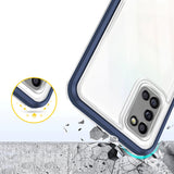 Gennemsigtig 3in1 case til Samsung Galaxy A03s (166) ramme gel cover blå