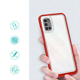 Gennemsigtige 3in1 case til Samsung Galaxy A03s (166) ramme gel cover rød