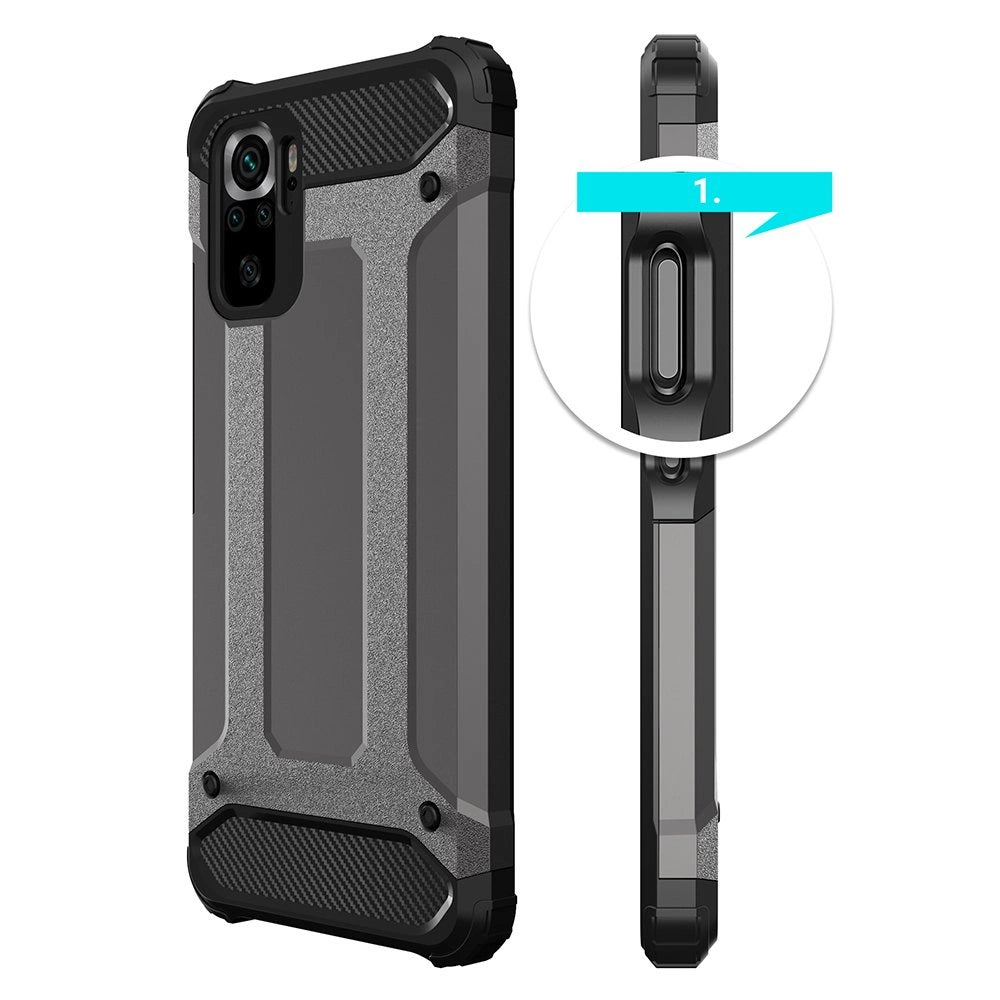 Hybrid Armor Case Tough Rugged Cover til Xiaomi Redmi Note 11T 5G / Redmi Note 11S 5G / Poco M4 Pro 5G blå