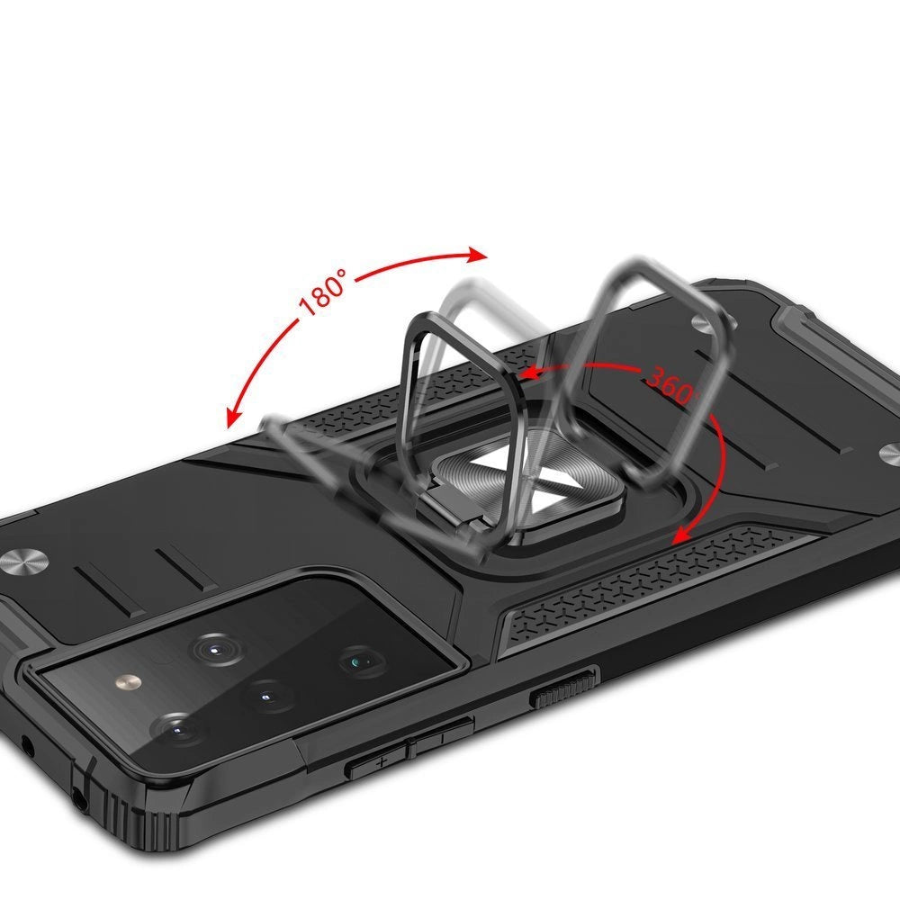 Wozinsky Ring Armor robust hybrid case cover + magnetisk holder til Samsung Galaxy S22 Ultra rød