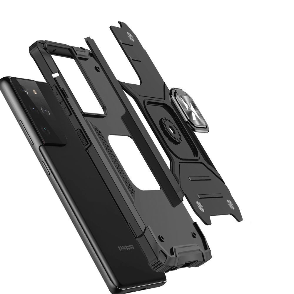 Wozinsky Ring Armor robust hybrid case cover + magnetisk holder til Samsung Galaxy S22 Ultra blå