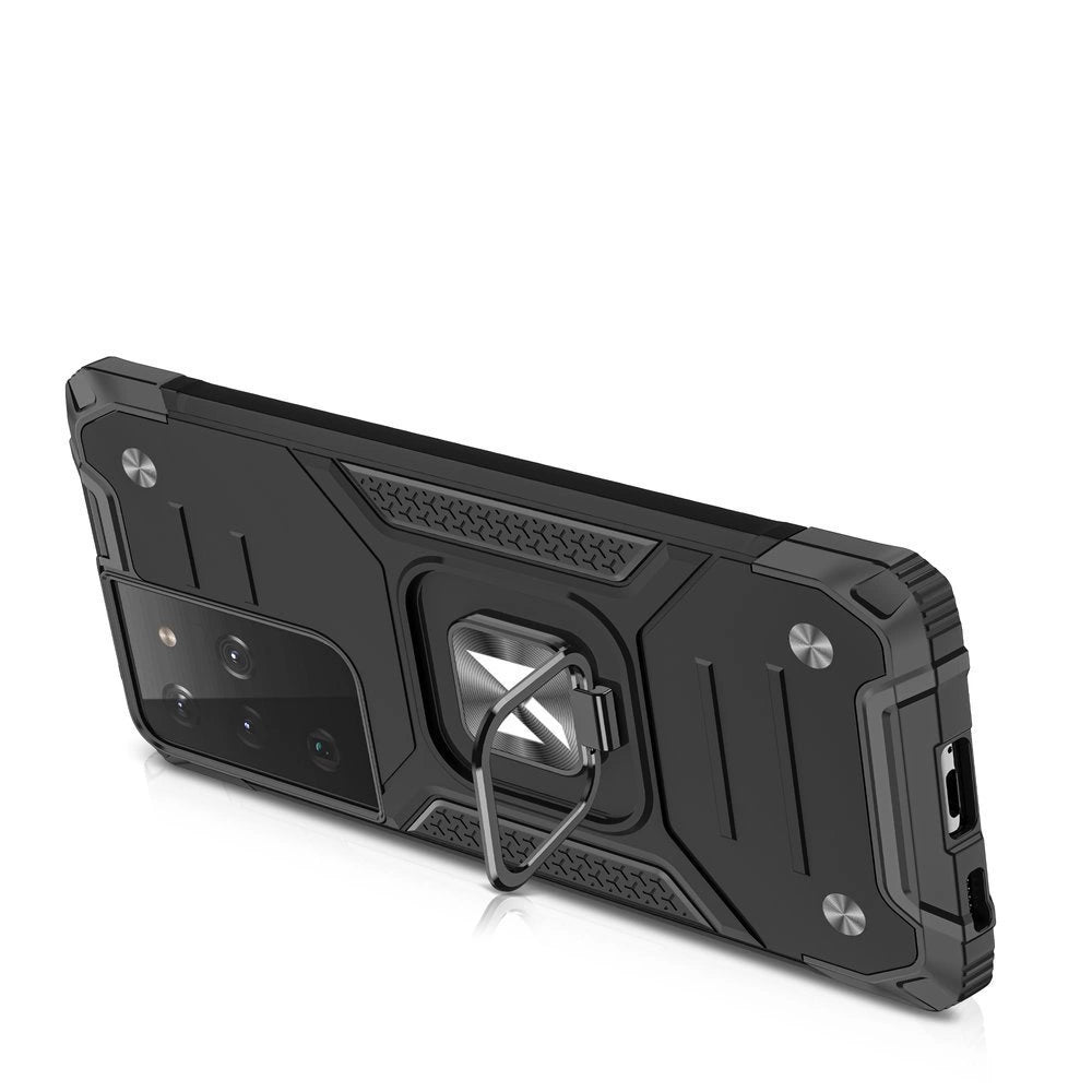 Wozinsky Ring Armor robust hybrid case cover + magnetisk holder til Samsung Galaxy S22 Ultra blå
