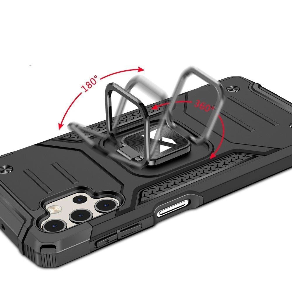 Wozinsky Ring Armor robust hybrid case cover + magnetisk holder til Samsung Galaxy A73 sort