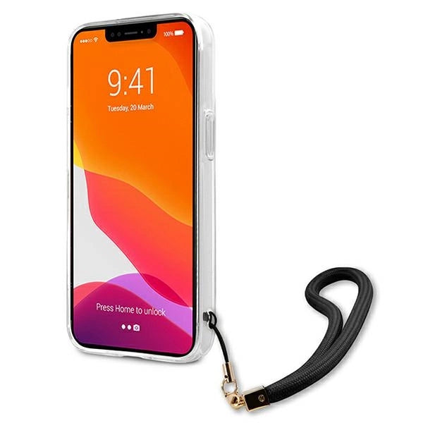 Guess GUHCP13LKCABBK iPhone 13 Pro / 13 6.1" sort/sort hardcase Camo Strap Collection