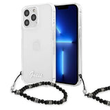 Guess GUHCP13LKPSBK iPhone 13 Pro / 13 6.1" Gennemsigtige hårde tilfælde Black Pearl