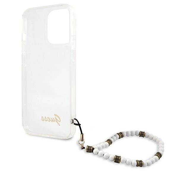 Guess GUHCP13LKPSWH iPhone 13 Pro / 13 6.1" Transparent Hardcase White Pearl