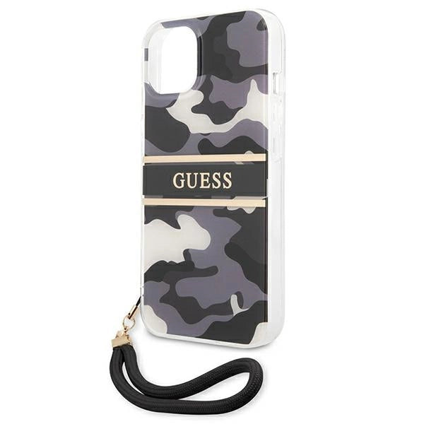 Guess GUHCP13MKCABBK iPhone 13 6.1" sort/sort hardcase Camo Strap Collection