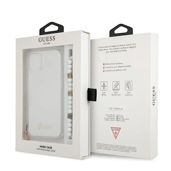 Guess GUHCP13MKPSWH iPhone 13 6.1" Gennemsigtige hardcase White Pearl