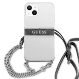 Guess GUHCP13SKC4GBSI iPhone 13 mini 5.4" Gennemsigtig hardcase 4G Gray Strap Silver Chain