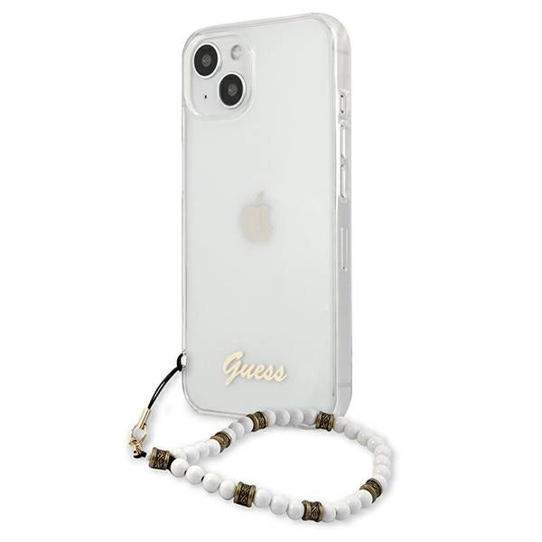 Guess GUHCP13SKPSWH iPhone 13 mini 5.4" Gennemsigtige hardcase White Pearl