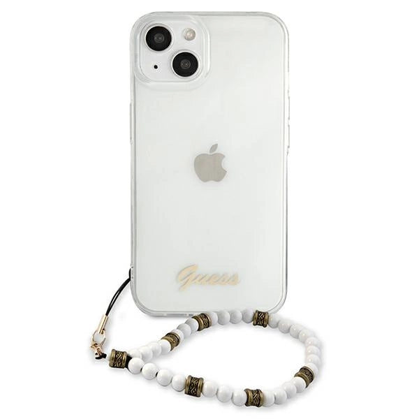 Guess GUHCP13SKPSWH iPhone 13 mini 5.4" Gennemsigtige hardcase White Pearl