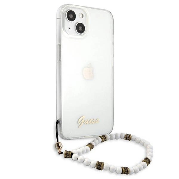 Guess GUHCP13SKPSWH iPhone 13 mini 5.4" Gennemsigtige hardcase White Pearl