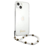 Guess GUHCP13SKPSWH iPhone 13 mini 5.4" Gennemsigtige hardcase White Pearl