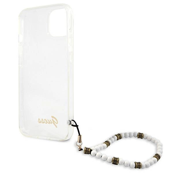 Guess GUHCP13SKPSWH iPhone 13 mini 5.4" Gennemsigtige hardcase White Pearl