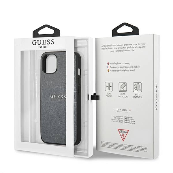 Guess GUHCP13SPSASBGR iPhone 13 mini 5.4" grå/grå Saffiano Strap