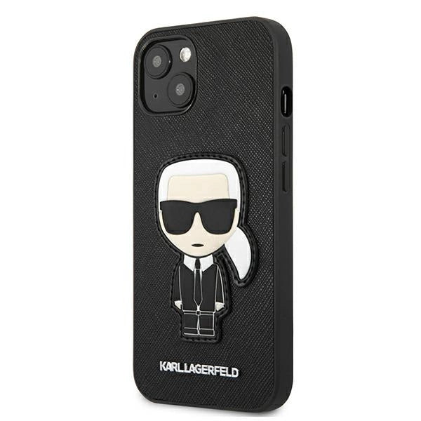 Karl Lagerfeld KLHCP13SOKPK iPhone 13 mini 5,4" sort/sort Saffiano Ikonik Karl ̊s Patch