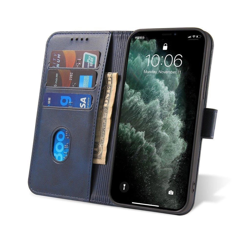 Magnet Case elegant case case cover med en flap og stand funktion Poco M4 Pro 5G blå