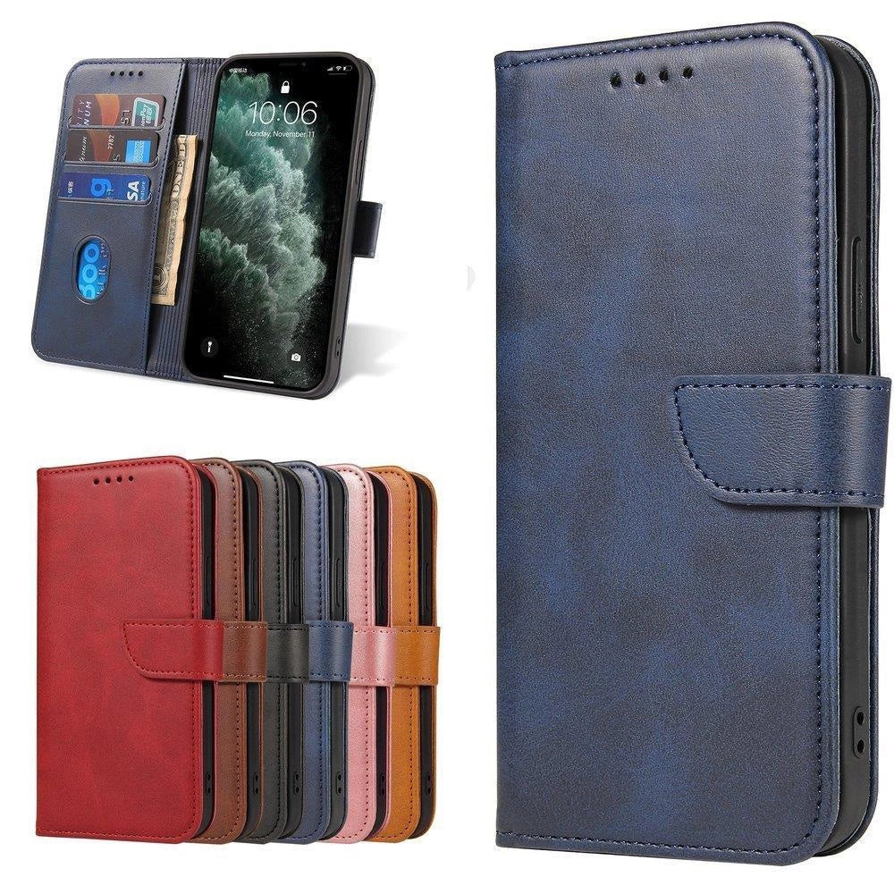 Magnet Case elegant case case cover med en flap og stand funktion Poco M4 Pro 5G blå