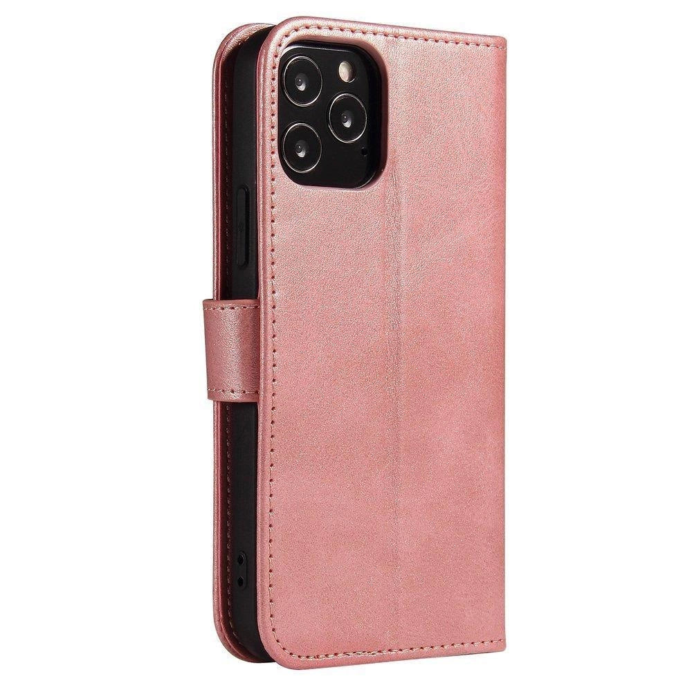 Magnet Case elegant case case cover med en flap og stand funktion Poco M4 Pro 5G pink