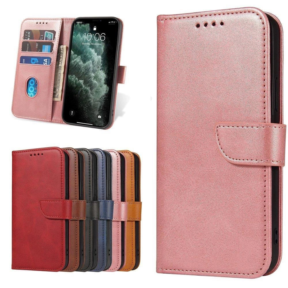 Magnet Case elegant case case cover med en flap og stand funktion Poco M4 Pro 5G pink