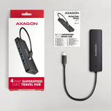Axagon HUE-C1C interface hub USB 3.2 Gen 1 (3.1 Gen 1) Type-C 5000 Mbit/s Sort