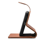 iCarer Haitang Læder Wallet Case Læder Case til Samsung Galaxy S22 + (S22 Plus) Wallet Housing Cover Brown (AKSM05BN)