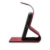 iCarer Haitang Læder Wallet Case Læder Case til Samsung Galaxy S22 + (S22 Plus) Wallet Housing Cover Red (AKSM05RD)