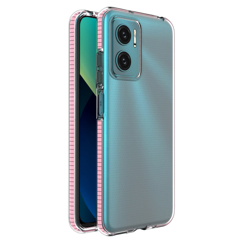 Spring Case cover gel TPU cover med farvet ramme til Xiaomi Redmi 10 lyserød