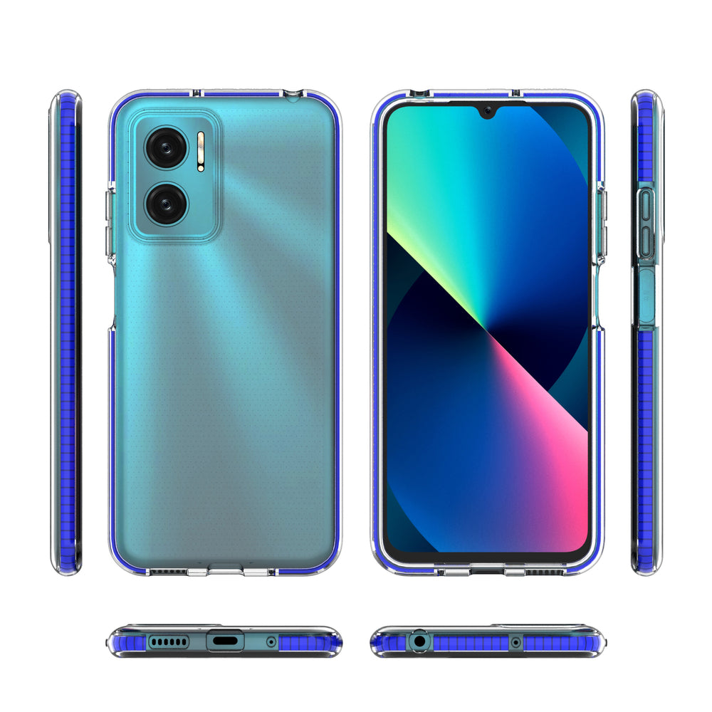 Spring Case cover gel cover med en farvet ramme til Xiaomi Redmi 10 mørk blå