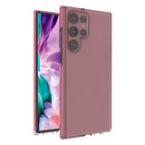 Spring Case cover gel cover med farvet ramme til Samsung Galaxy S22 Ultra lyserød