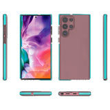 Spring Cover Case gel cover med farvet ramme til Samsung Galaxy S22 Ultra lyserød