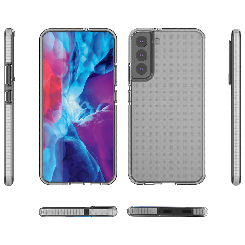 Spring Case cover gel case med farvet ramme til Samsung Galaxy S22+ (S22 Plus) sort