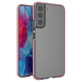 Spring Case Cover Gel Cover med Color Frame til Samsung Galaxy S22 + (S22 Plus) Lyserød