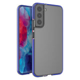 Spring Case Cover Gel Cover med Color Frame til Samsung Galaxy S22 + (S22 Plus) mørk blå