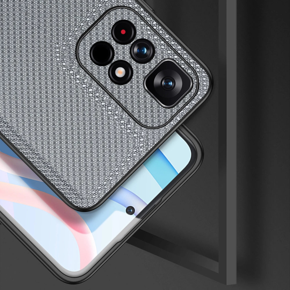 Dux Ducis Fino forside dækket med nylon materiale Poco M4 Pro 5G blå