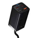 Baseus GaN3 Pro fast charger GaN 2 x USB Type C / 2 x USB 65W PD, QC4.0+, AFC, PPS + cable USB Type C - USB Type C 1m black (CCGP040101)