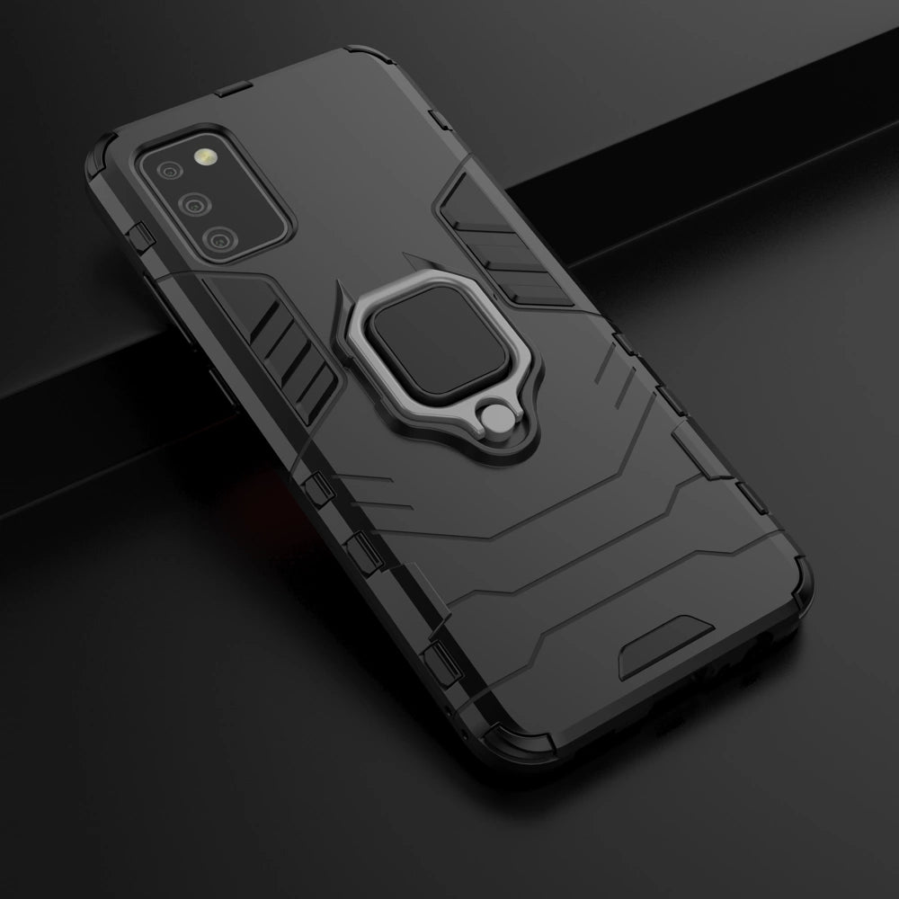 Ring Armor robust hybrid case cover + magnetisk holder til Samsung Galaxy A03s (166.5) sort