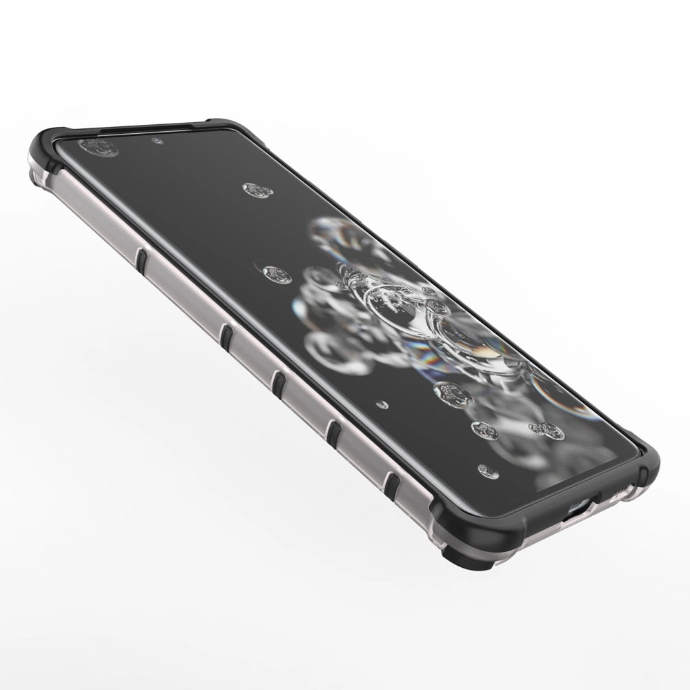 Honeycomb case pansret cover med en gel ramme til Samsung Galaxy S22 Ultra blå