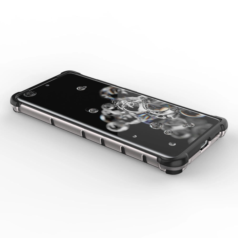 Honeycomb case pansret cover med en gel ramme til Samsung Galaxy S22 Ultra blå