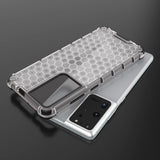 Honeycomb case pansret cover med en gel ramme til Samsung Galaxy S22 Ultra blå