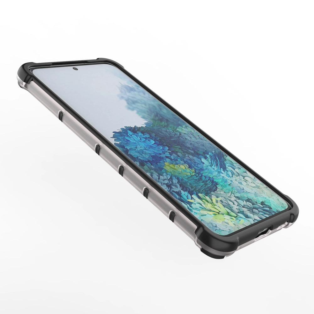 Honeycomb case pansret cover med en gel ramme til Samsung Galaxy S22 + (S22 Plus) sort