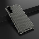 Honeycomb case pansret cover med en gel ramme til Samsung Galaxy S22 + (S22 Plus) sort