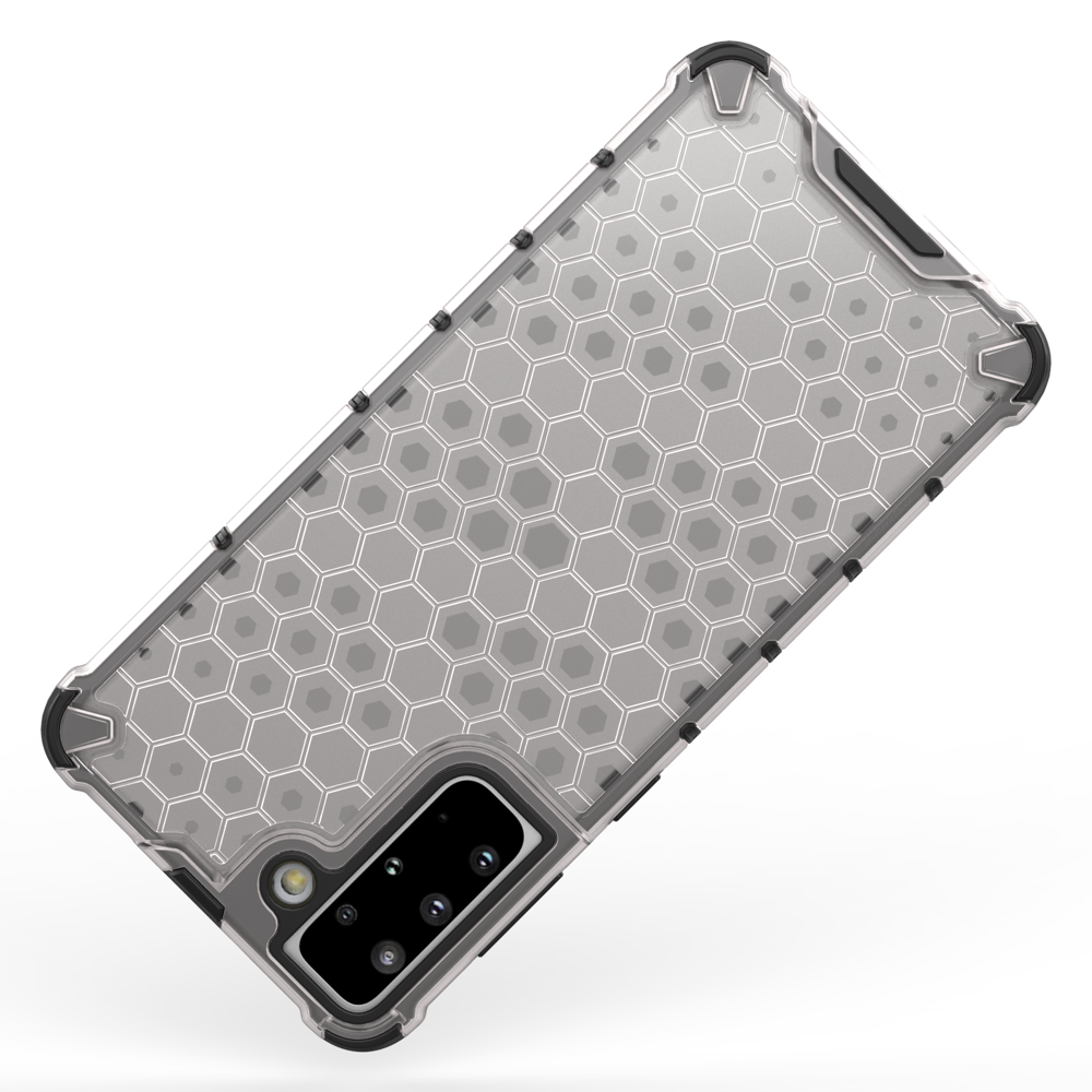 Honeycomb case pansret cover med en gel ramme til Samsung Galaxy S22 + (S22 Plus) sort