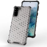 Honeycomb case pansret cover med en gel ramme til Samsung Galaxy S22 + (S22 Plus) sort