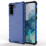 Honeycomb case pansret cover med en gel ramme til Samsung Galaxy S22 + (S22 Plus) blå