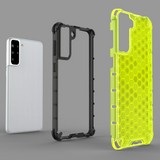 Honeycomb case pansret cover med en gel ramme til Samsung Galaxy S22 + (S22 Plus) blå