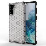 Honeycomb case pansret cover med en gel ramme til Samsung Galaxy S22 gennemsigtig